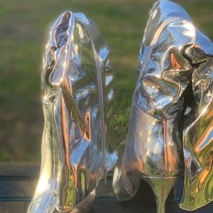 Silver High Heel Boots